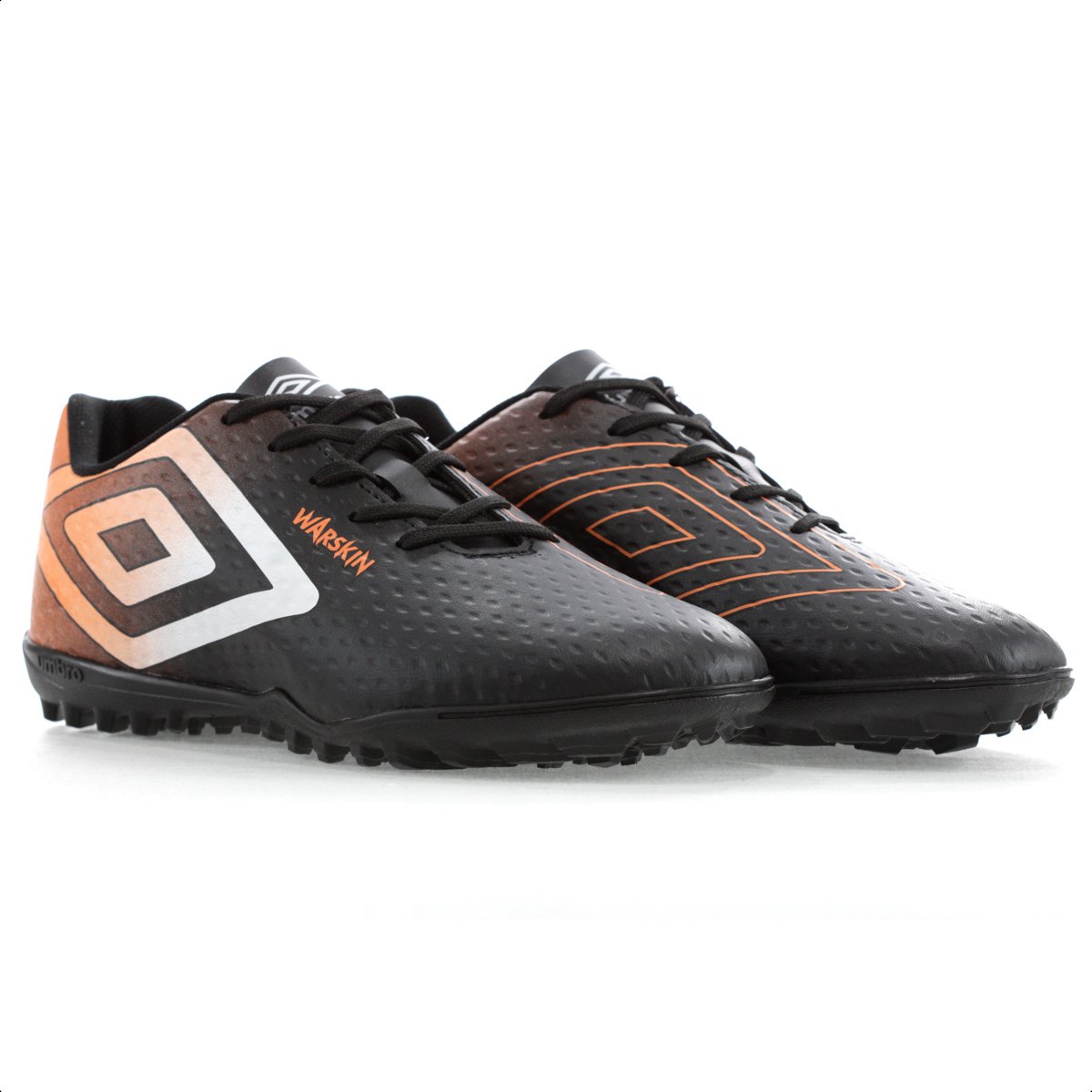 Chuteira Umbro Society Warskin Preta e Laranja - Masculina Preto 3