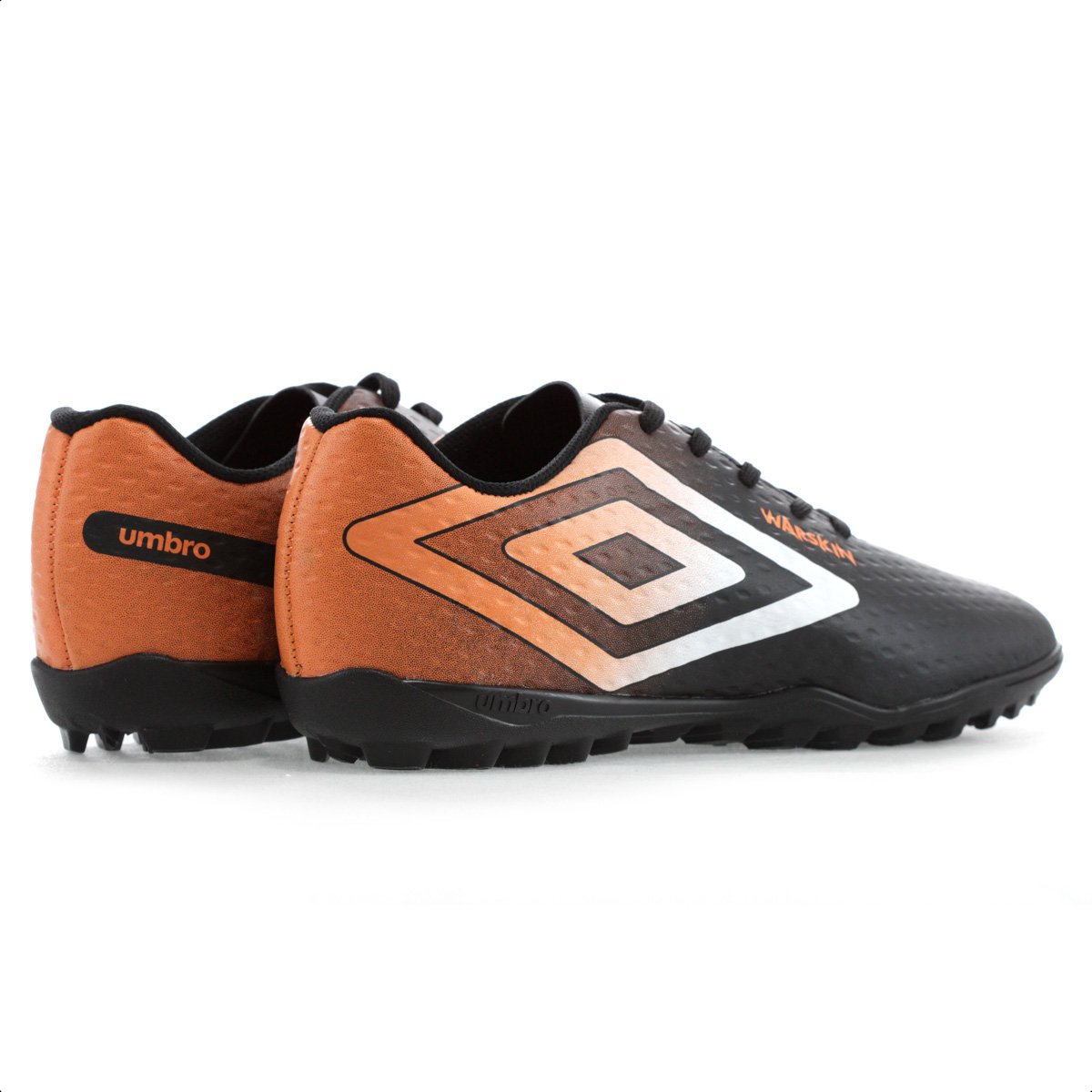 Chuteira Umbro Society Warskin Preta e Laranja - Masculina Preto 4