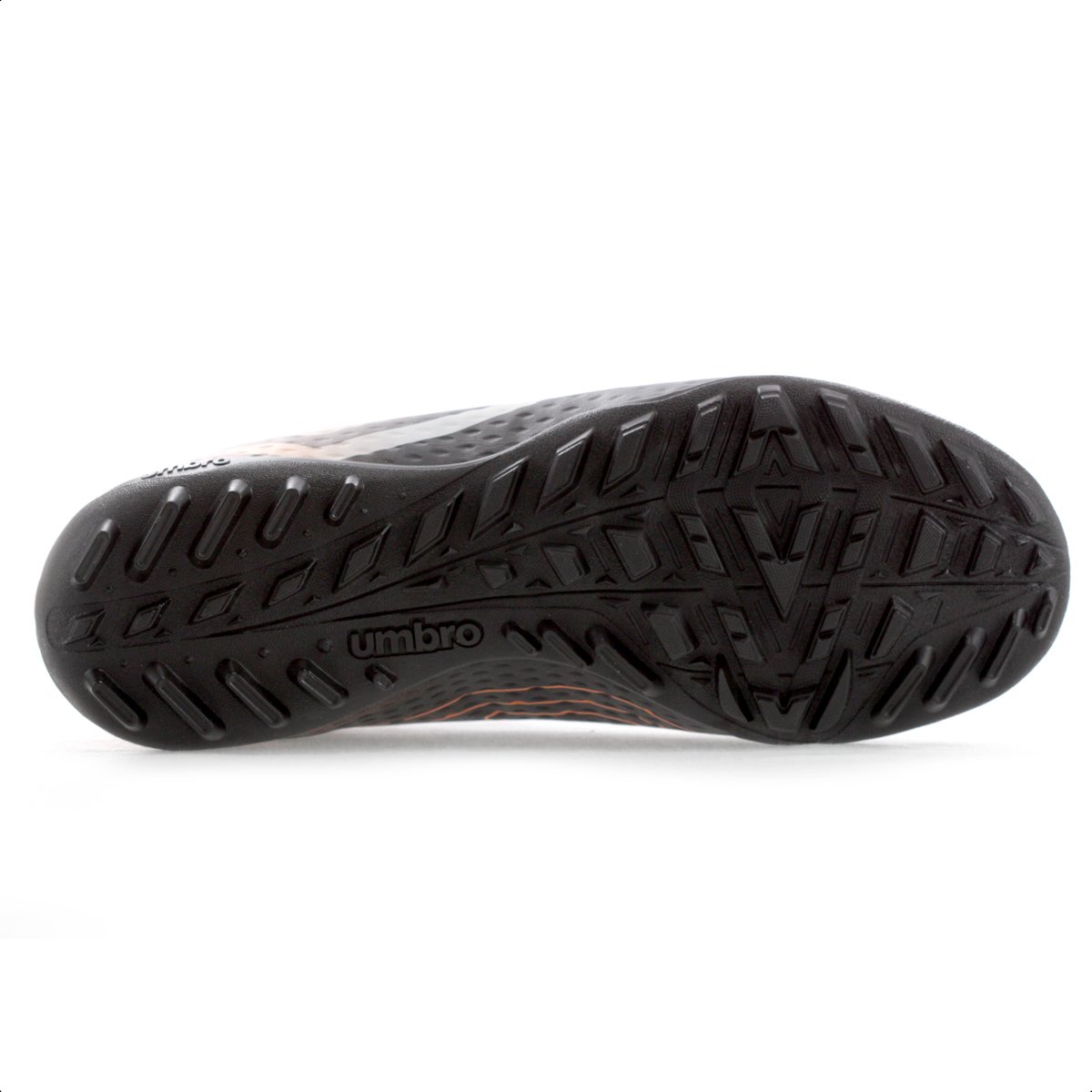 Chuteira Umbro Society Warskin Preta e Laranja - Masculina Preto 6