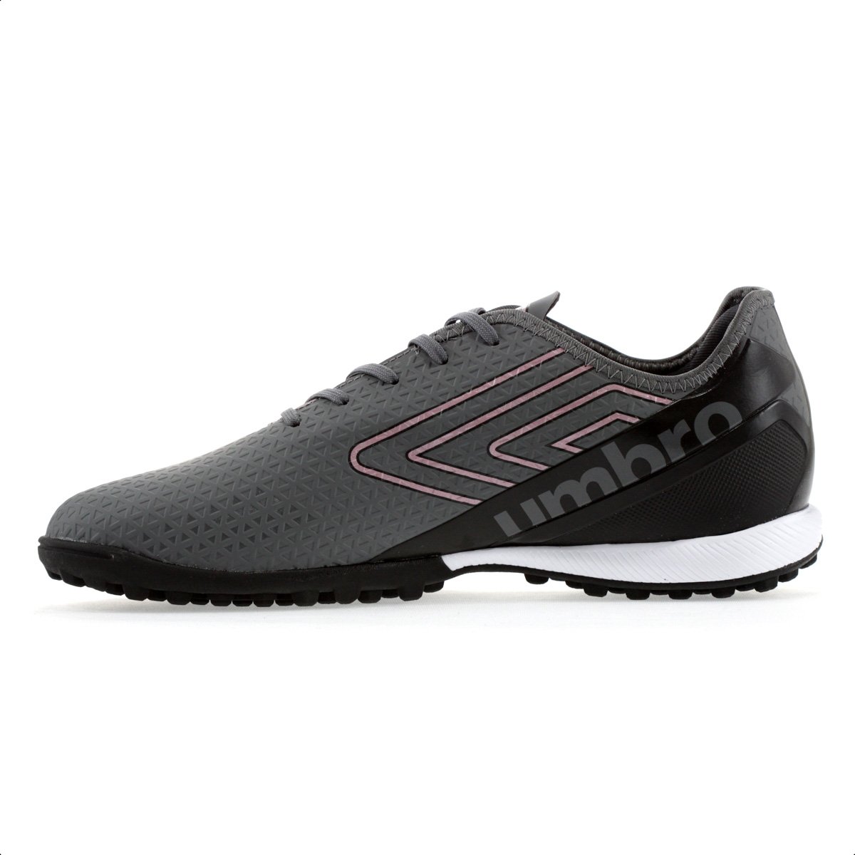 Chuteira Umbro Society Chrome Cinza e Rosa - Masculino Cinza 2