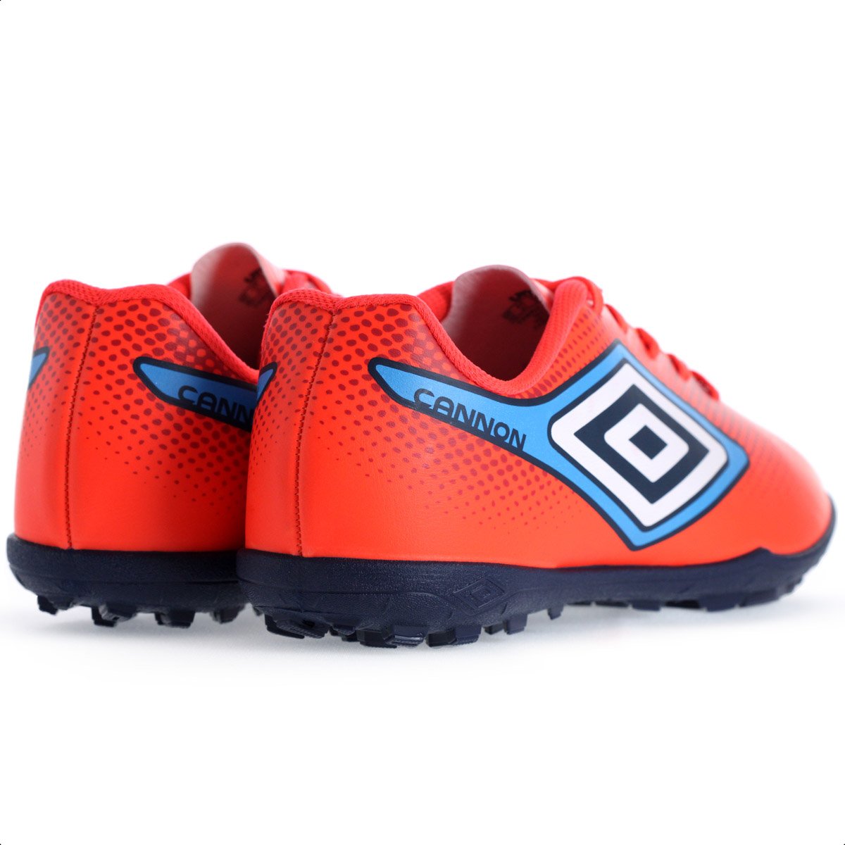 Chuteira Umbro Society Cannon Coral Vermelho e Azul - Masculina Coral 5