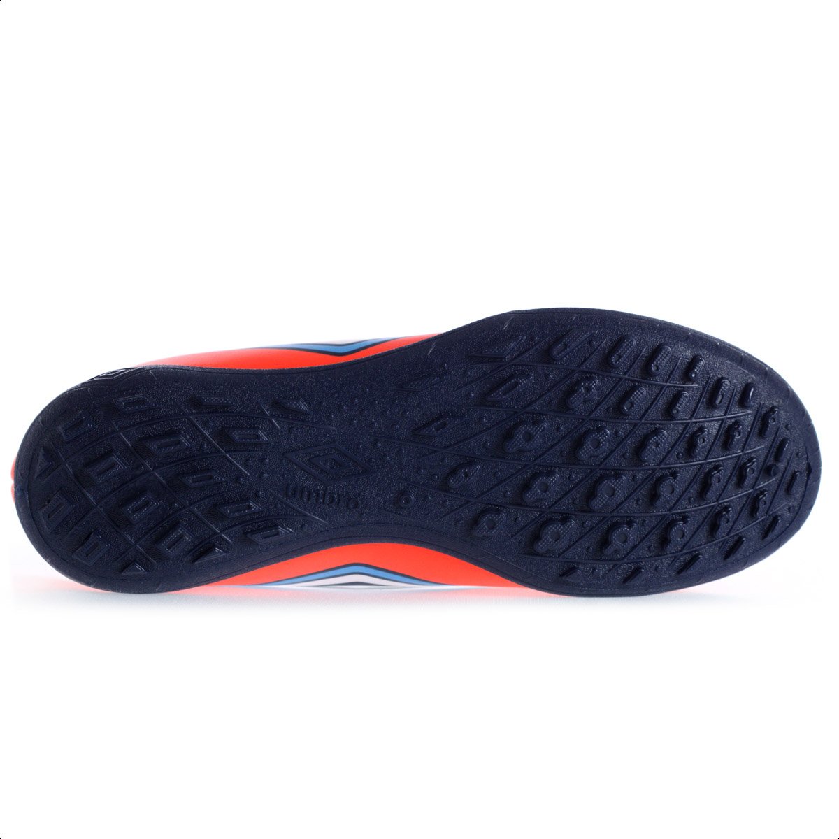 Chuteira Umbro Society Cannon Coral Vermelho e Azul - Masculina Coral 7