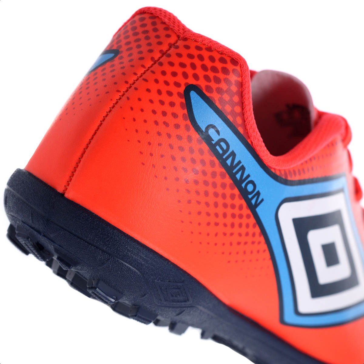 Chuteira Umbro Society Cannon Coral Vermelho e Azul - Masculina Coral 9