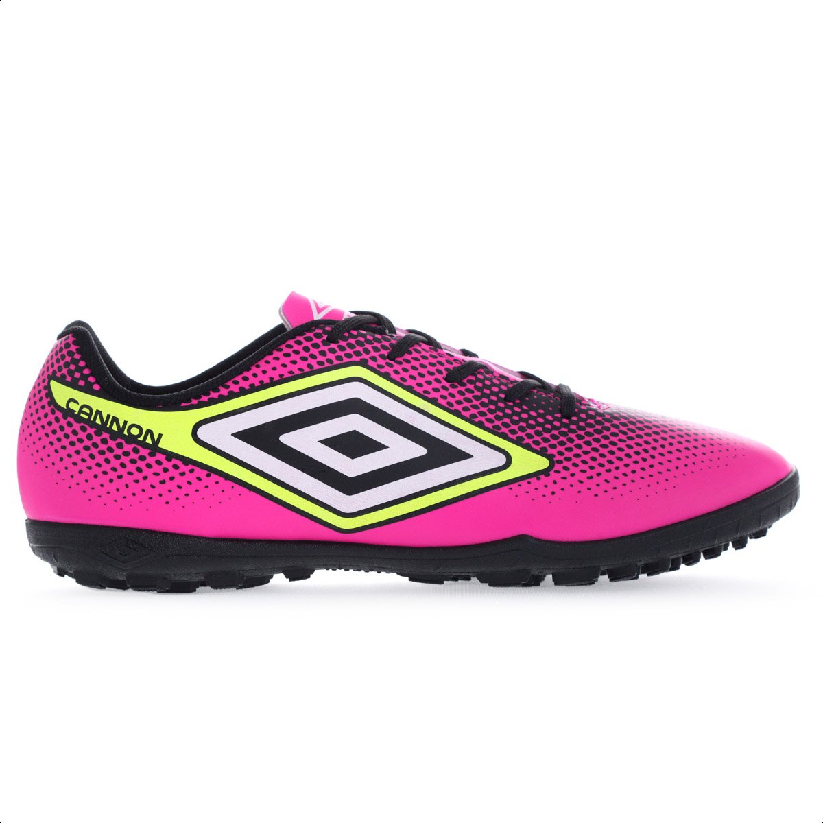 Chuteira Umbro Society Cannon Rosa Preto e Limao - Masculina Rosa 2