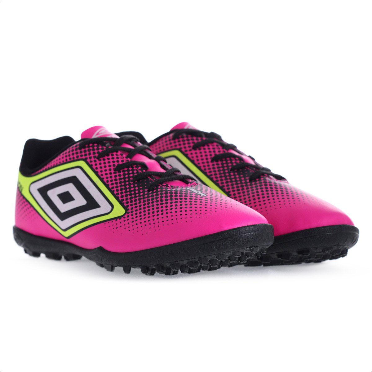 Chuteira Umbro Society Cannon Rosa Preto e Limao - Masculina Rosa 4