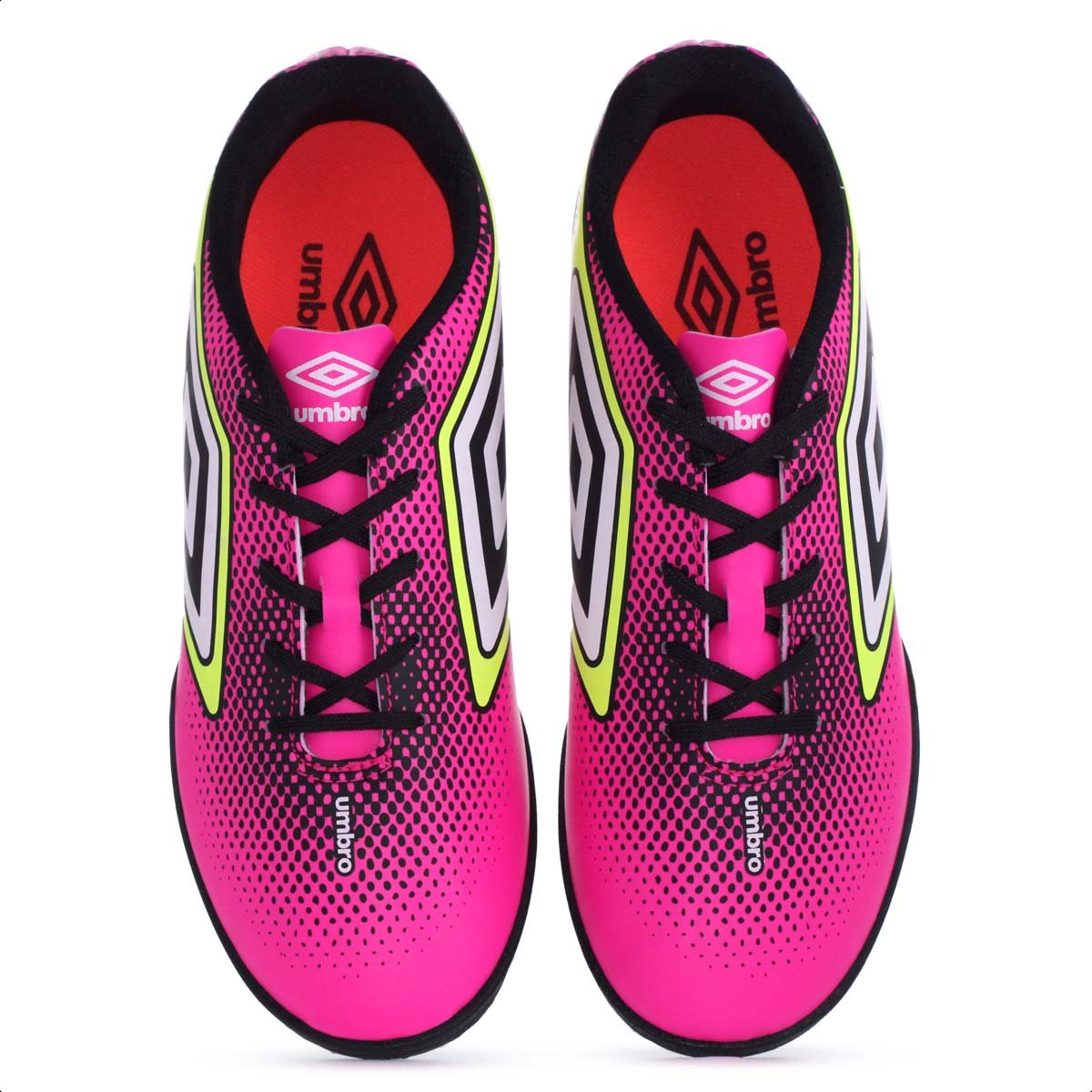 Chuteira Umbro Society Cannon Rosa Preto e Limao - Masculina Rosa 6