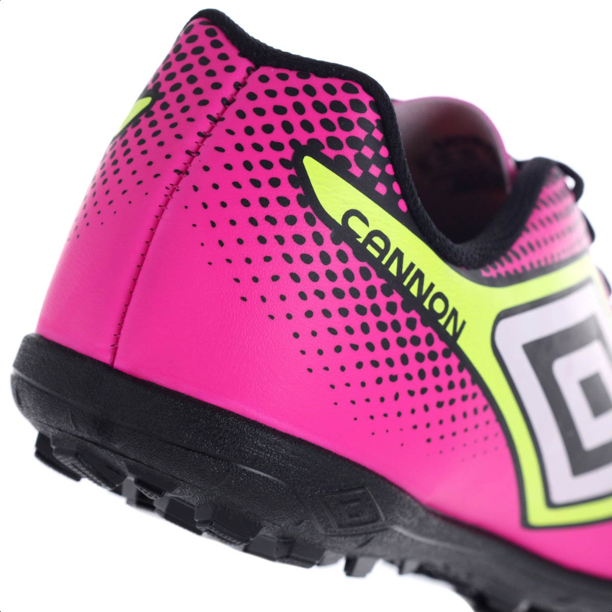 Chuteira Umbro Society Cannon Rosa Preto e Limao - Masculina Rosa 9
