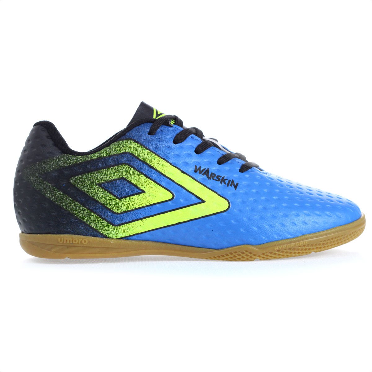 Chuteira Umbro Futsal Warskin JR Azul Verde e Preto - Infantil Azul 2