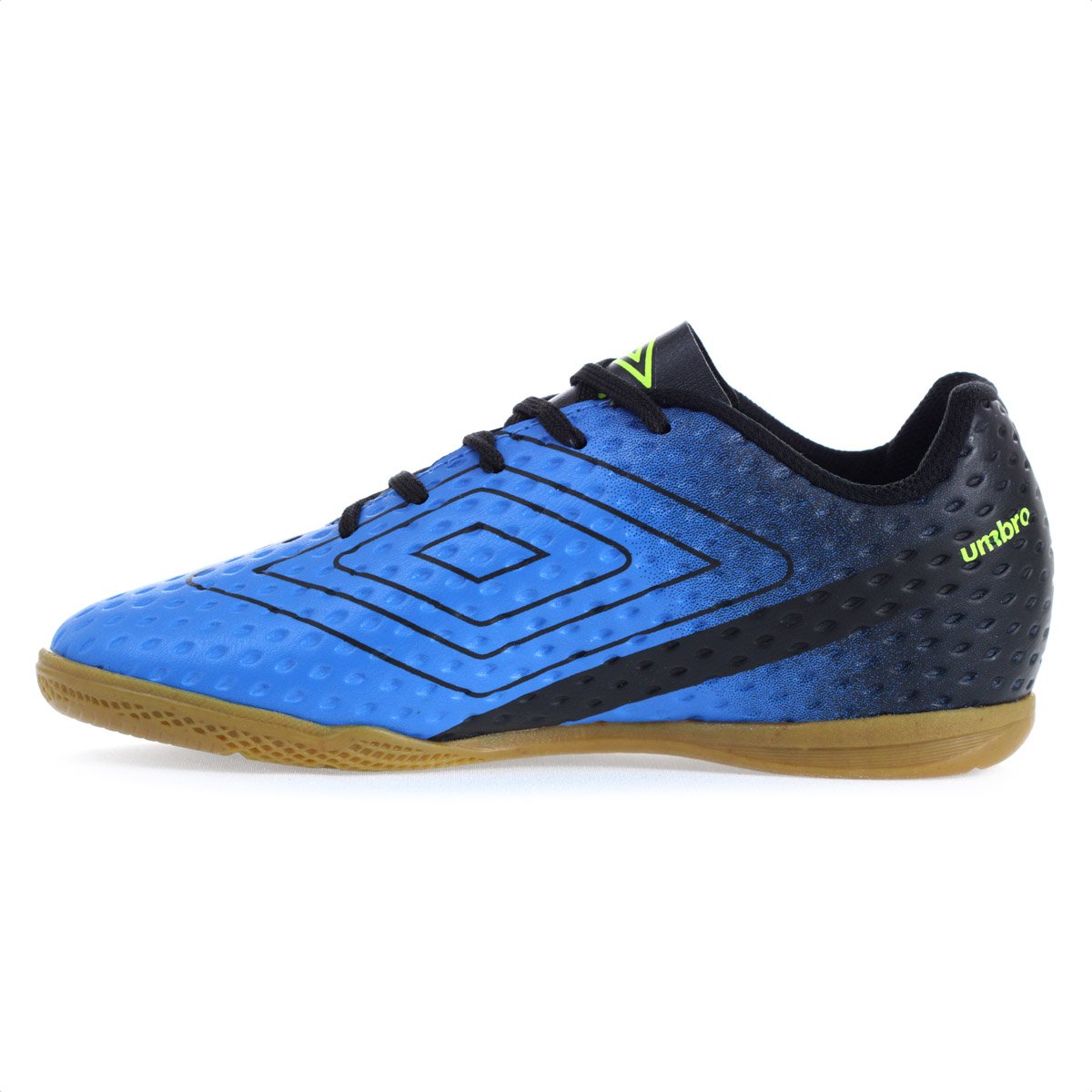Chuteira Umbro Futsal Warskin JR Azul Verde e Preto - Infantil Azul 3