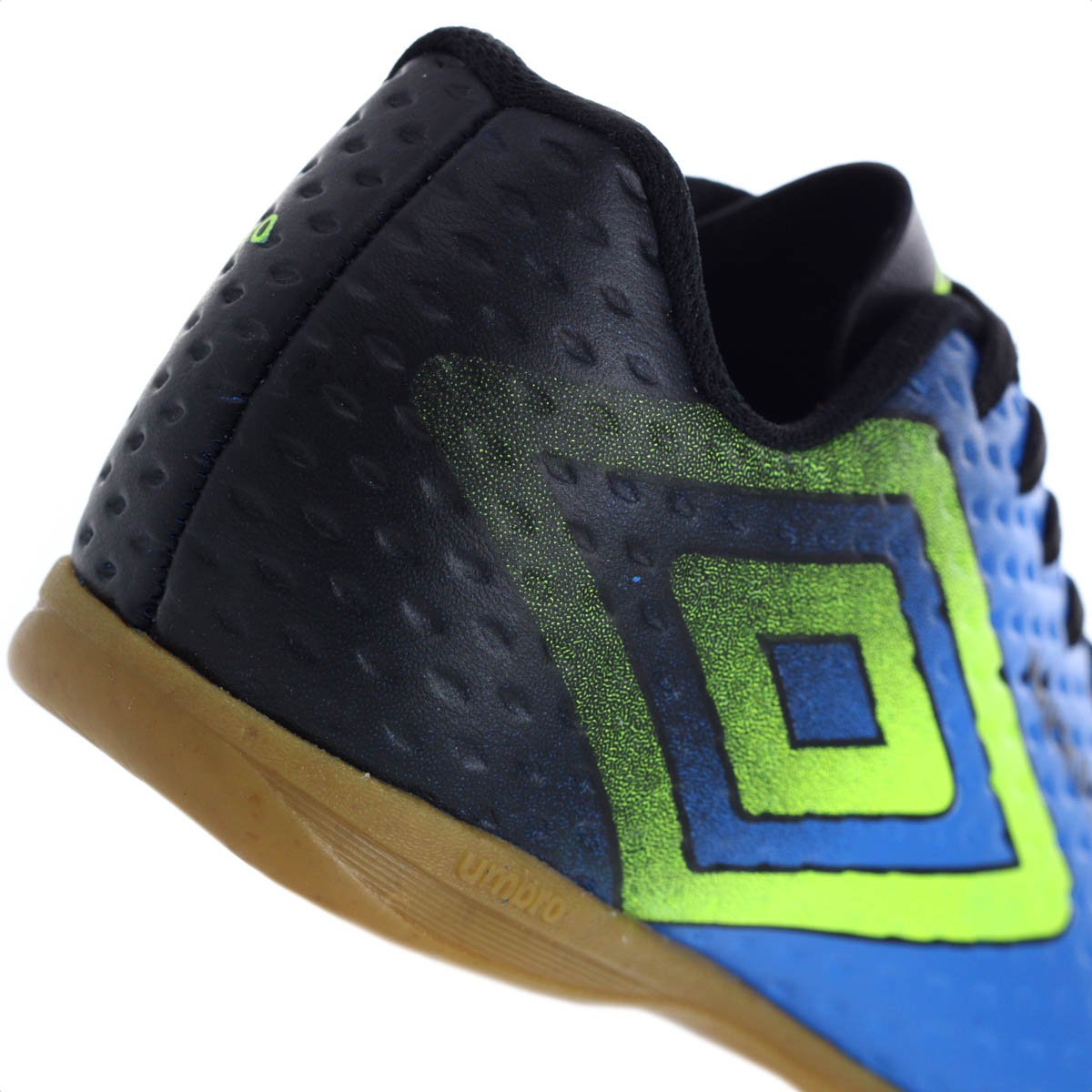 Chuteira Umbro Futsal Warskin JR Azul Verde e Preto - Infantil Azul 9