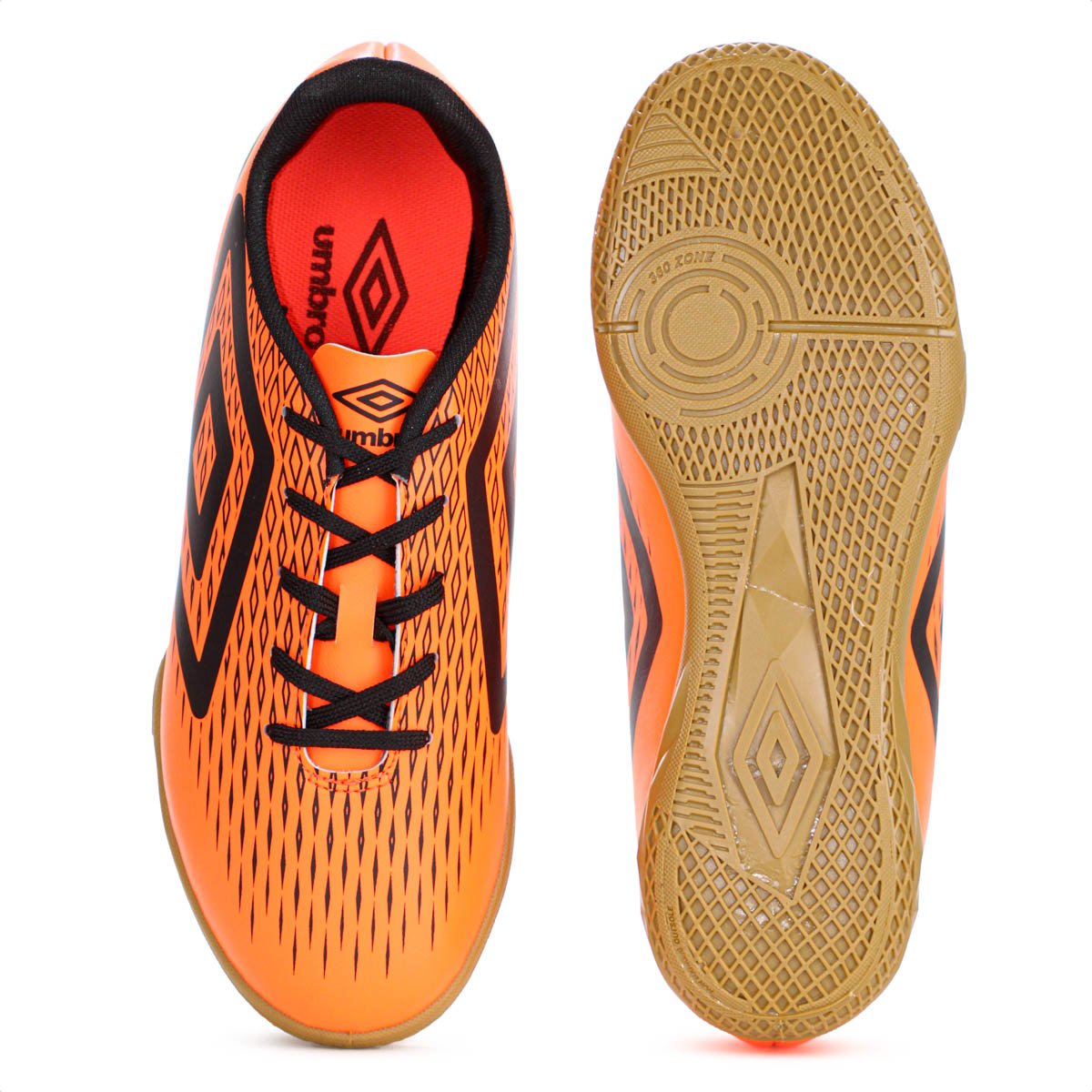 Chuteira Umbro Futsal X Diamond Laranja Fluor e Preto - Masculino Laranja 4