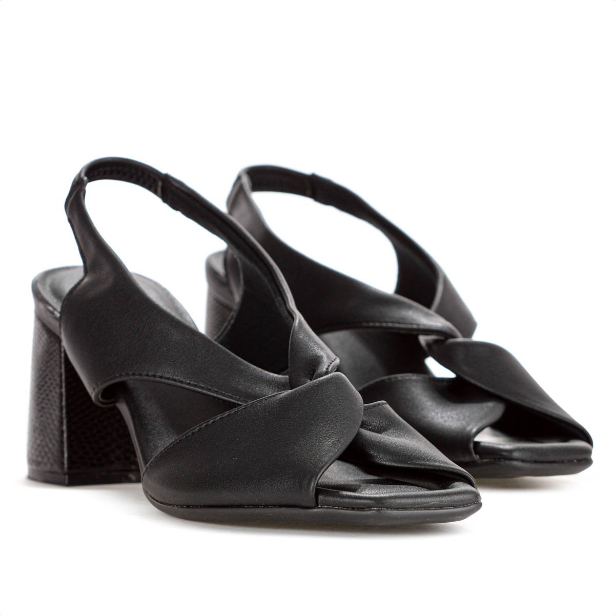 Sandalia Piccadilly Salto Medio Flavia Preto - Feminino Preto 4