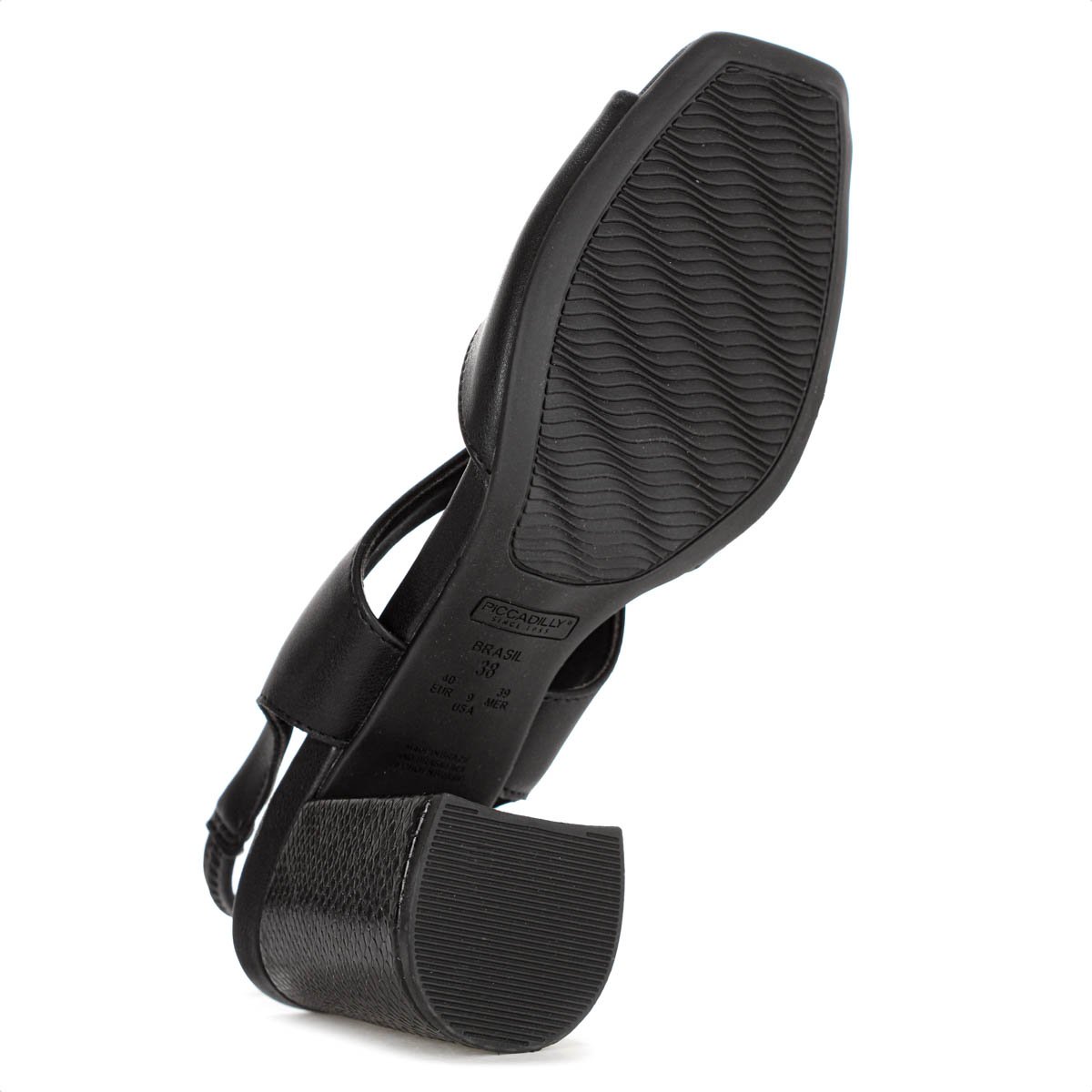 Sandalia Piccadilly Salto Medio Flavia Preto - Feminino Preto 6