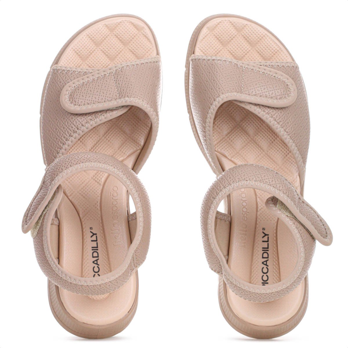 Sandalia Piccadilly Esporao Papete Anabela Bege - Feminino Bege 5