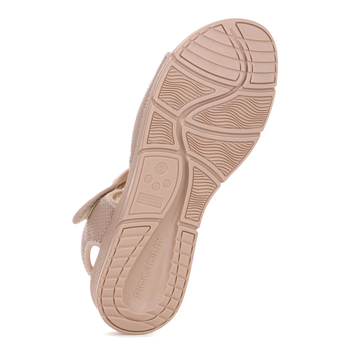 Sandalia Piccadilly Esporao Papete Anabela Bege - Feminino Bege 6