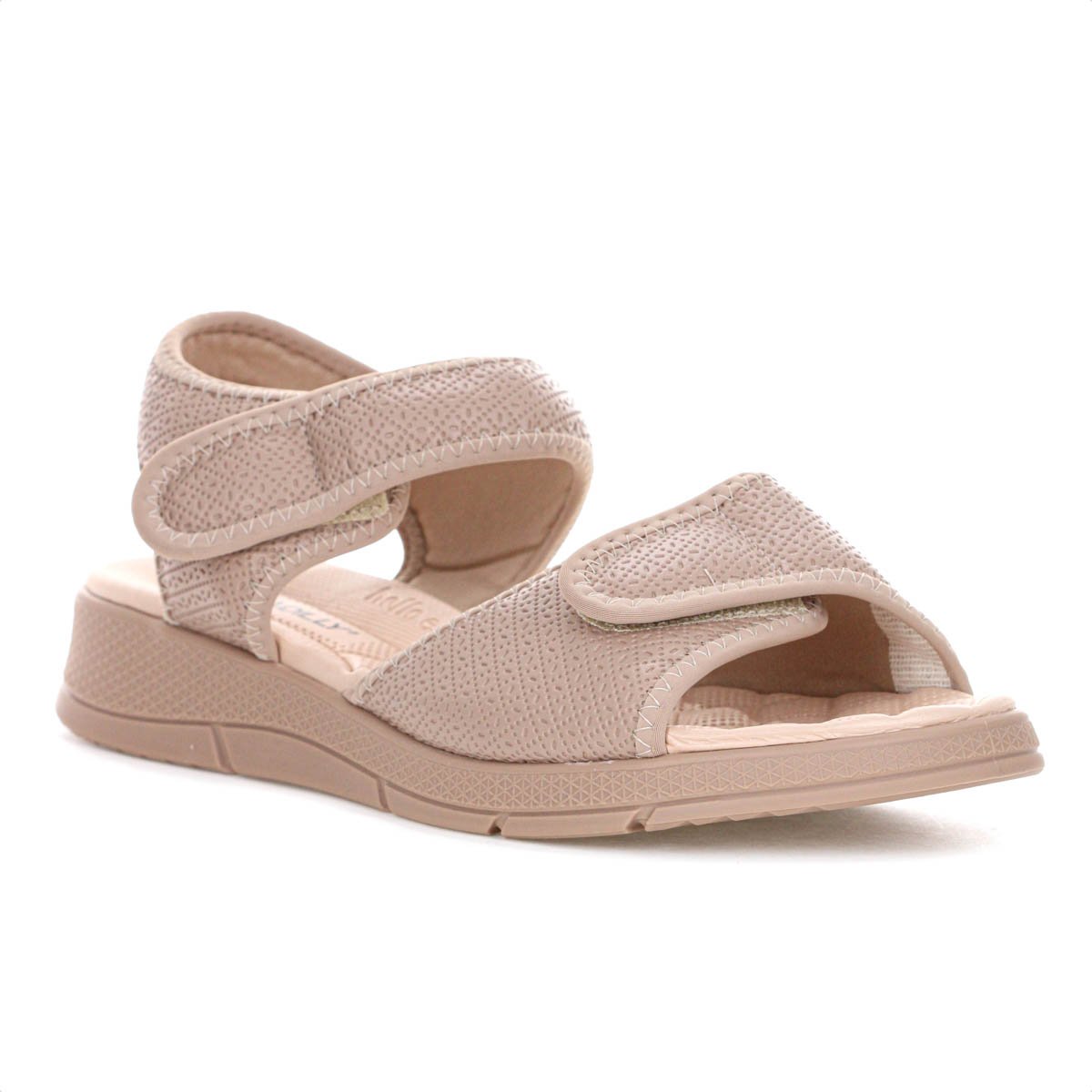 Sandalia Piccadilly Esporao Papete Anabela Bege - Feminino