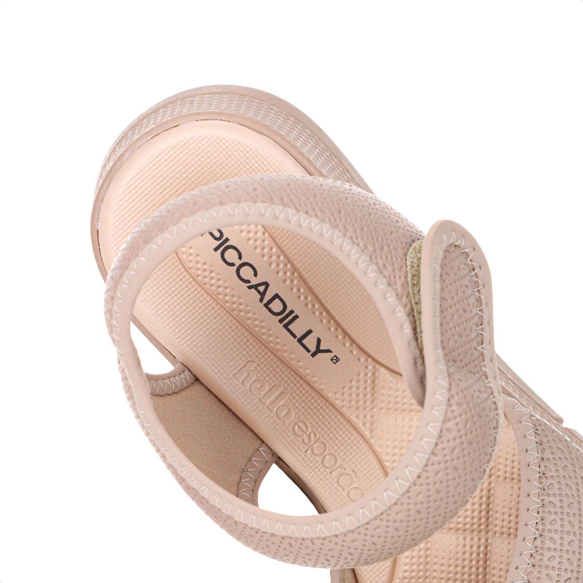 Sandalia Piccadilly Esporao Papete Anabela Bege - Feminino Bege 8