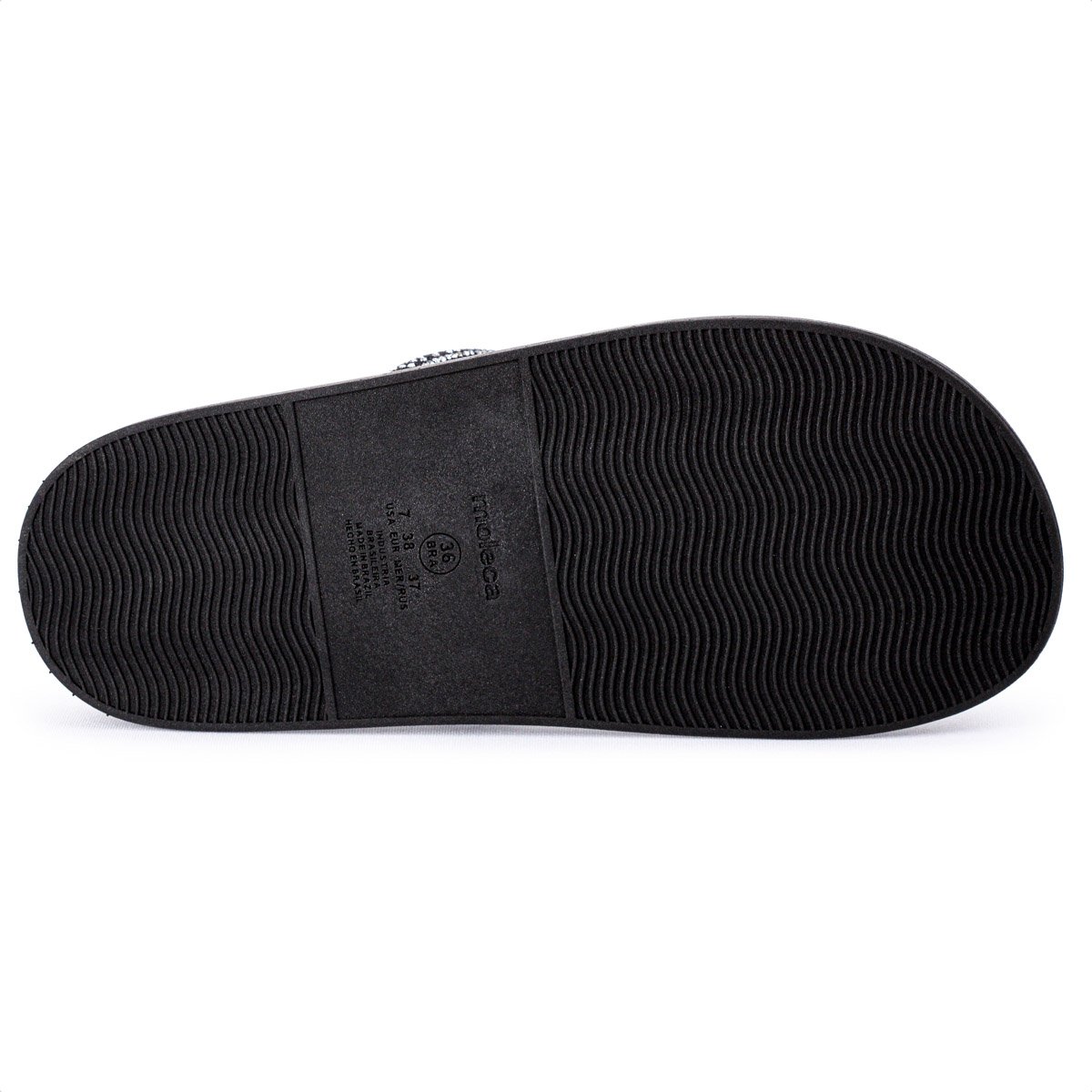 Sandalia Moleca Tira Tripla Cristais Preto - Feminino Preto 6