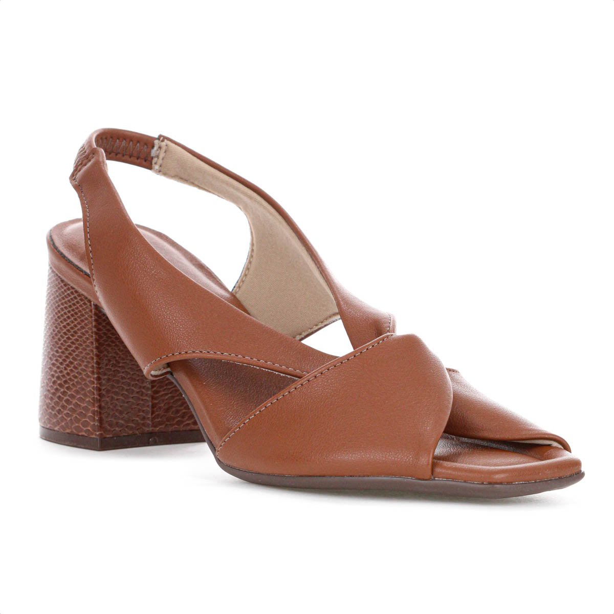 Sandalia Piccadilly Salto Medio Flavia Marrom - Feminino