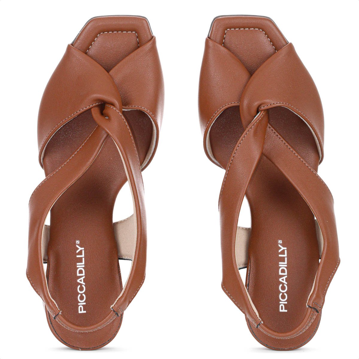 Sandalia Piccadilly Salto Medio Flavia Marrom - Feminino Marrom 5