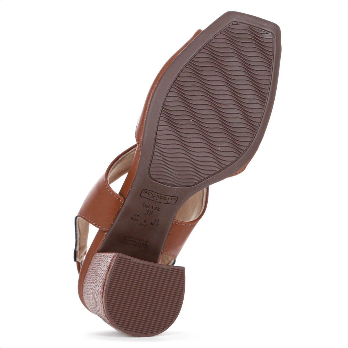 Sandalia Piccadilly Salto Medio Flavia Marrom - Feminino Marrom 7