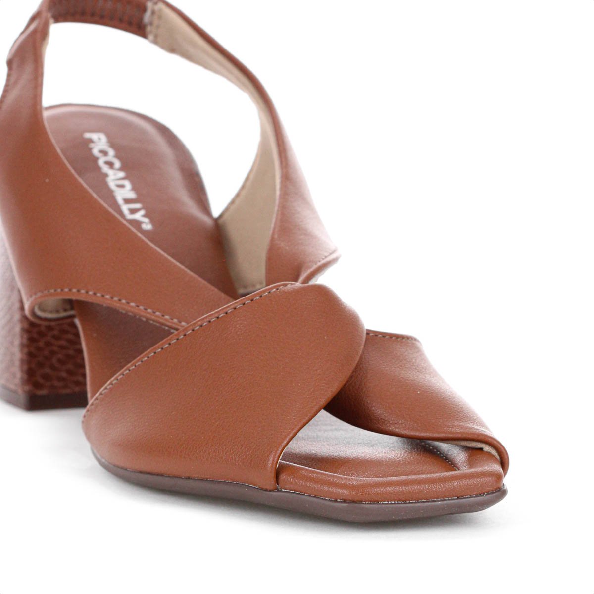 Sandalia Piccadilly Salto Medio Flavia Marrom - Feminino Marrom 8