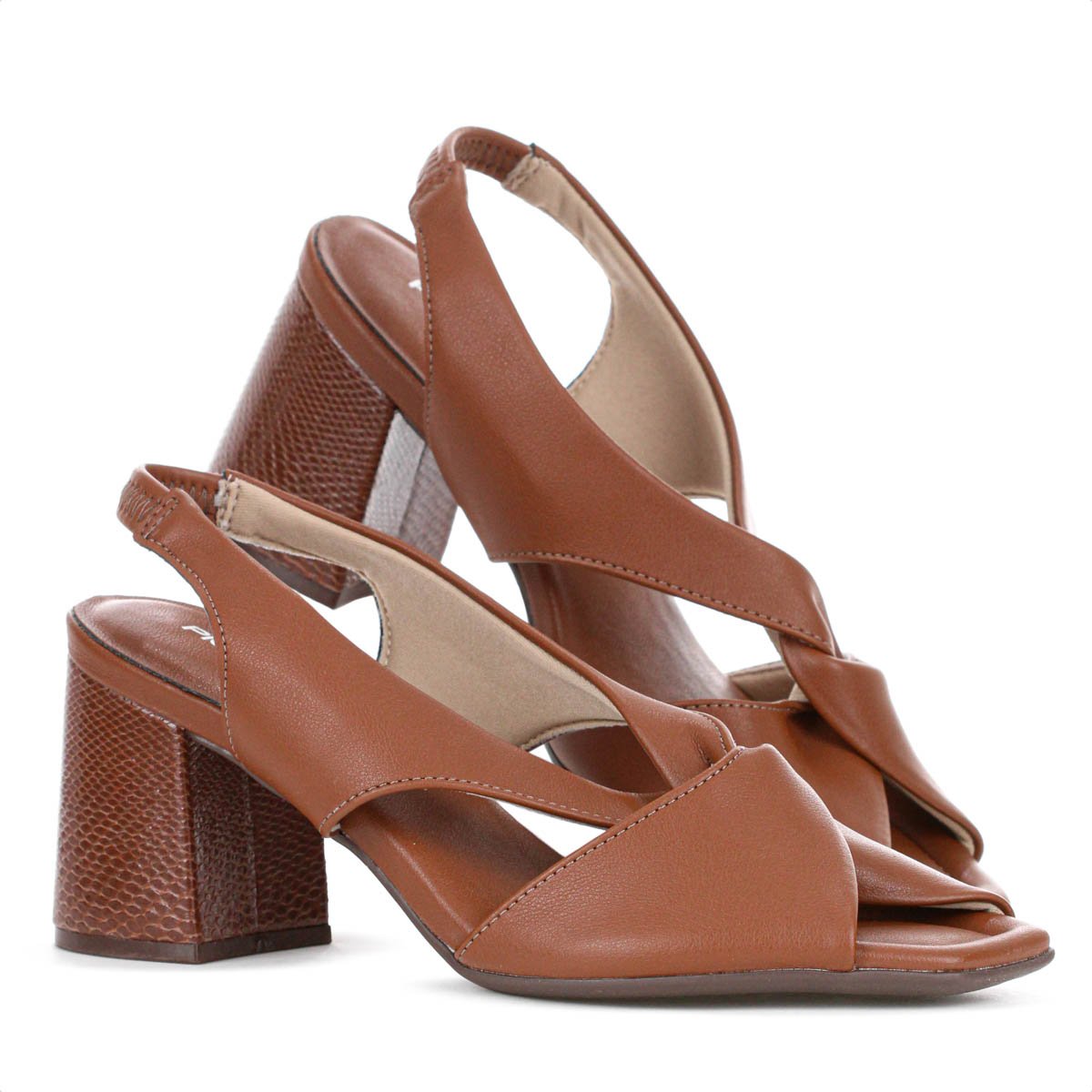 Sandalia Piccadilly Salto Medio Flavia Marrom - Feminino Marrom 10