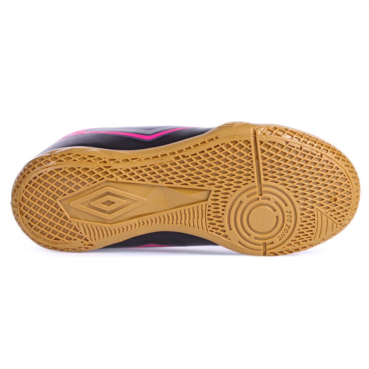 Chuteira Umbro Futsal Cannon JR Preto Cinza e Rosa - Infantil Preto 7