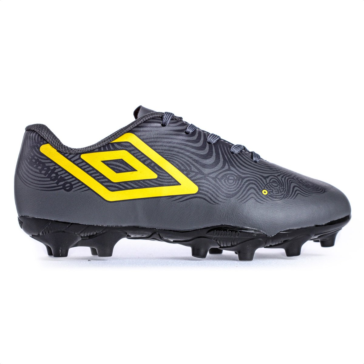 Chuteira Umbro Campo Orbit Jr Cinza Amarelo e Preto - Infantil Cinza 2