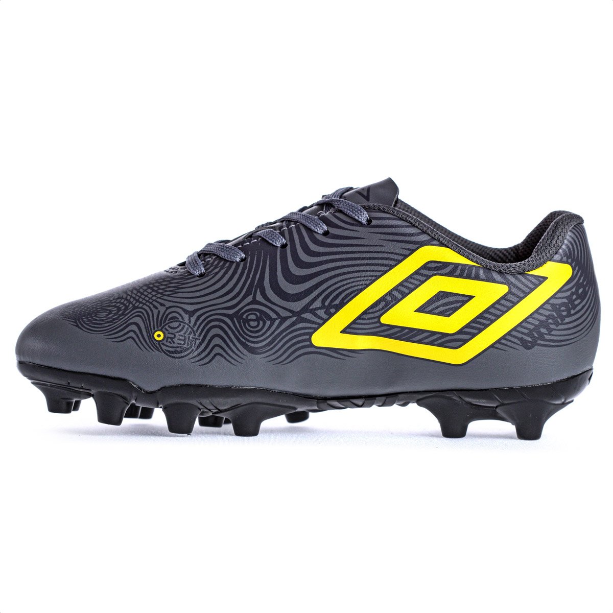 Chuteira Umbro Campo Orbit Jr Cinza Amarelo e Preto - Infantil Cinza 3