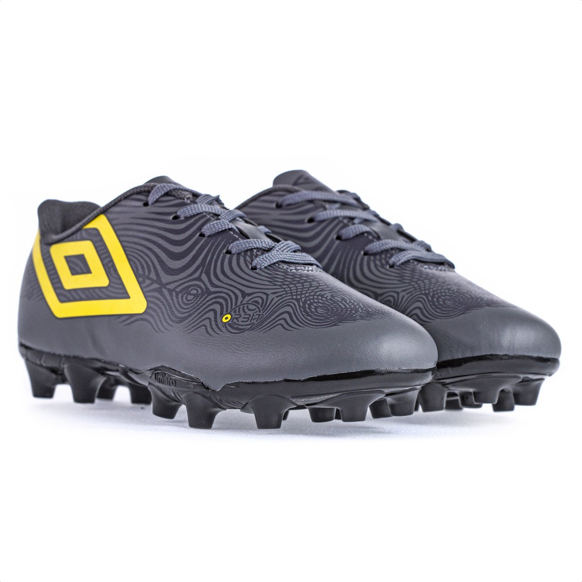 Chuteira Umbro Campo Orbit Jr Cinza Amarelo e Preto - Infantil Cinza 4