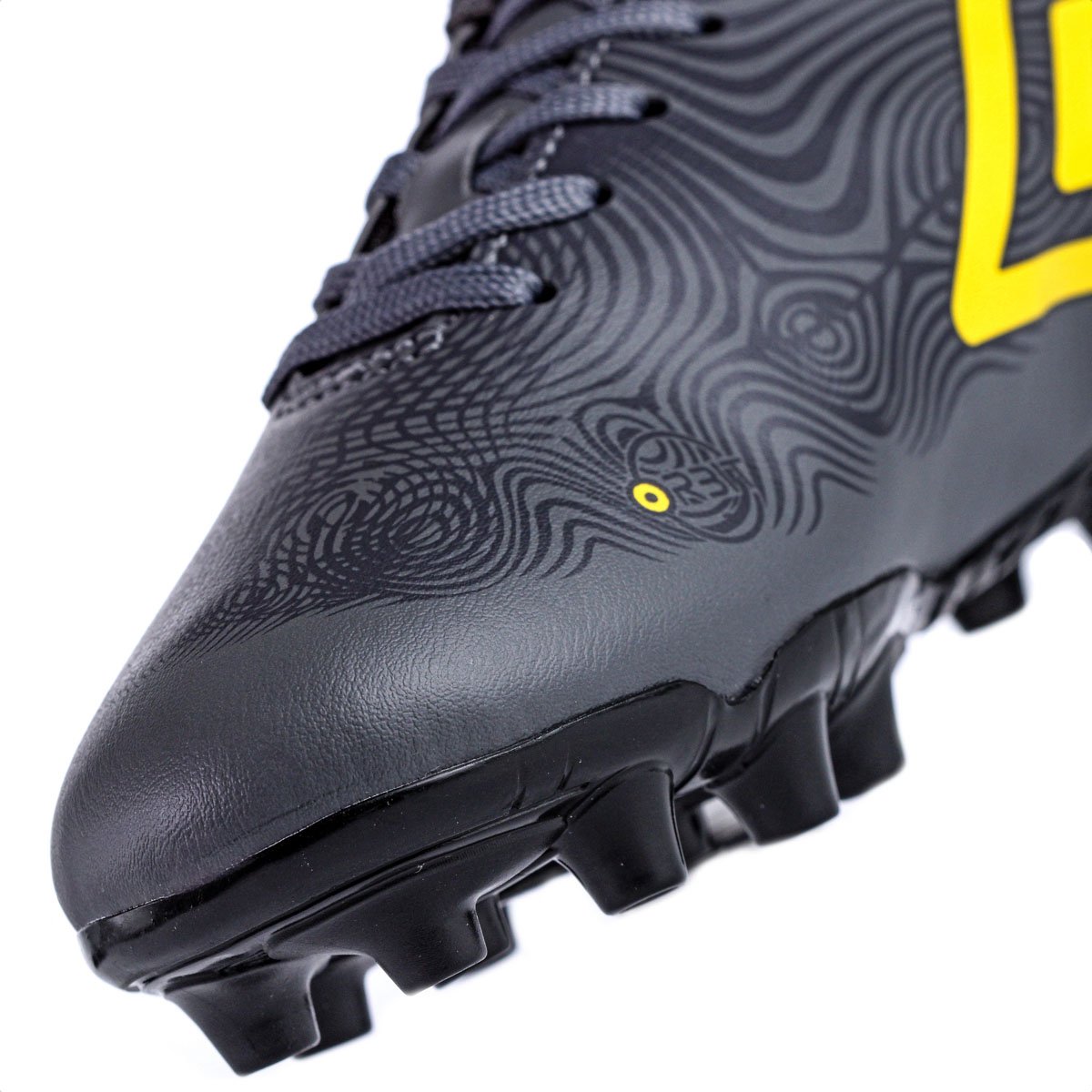 Chuteira Umbro Campo Orbit Jr Cinza Amarelo e Preto - Infantil Cinza 8