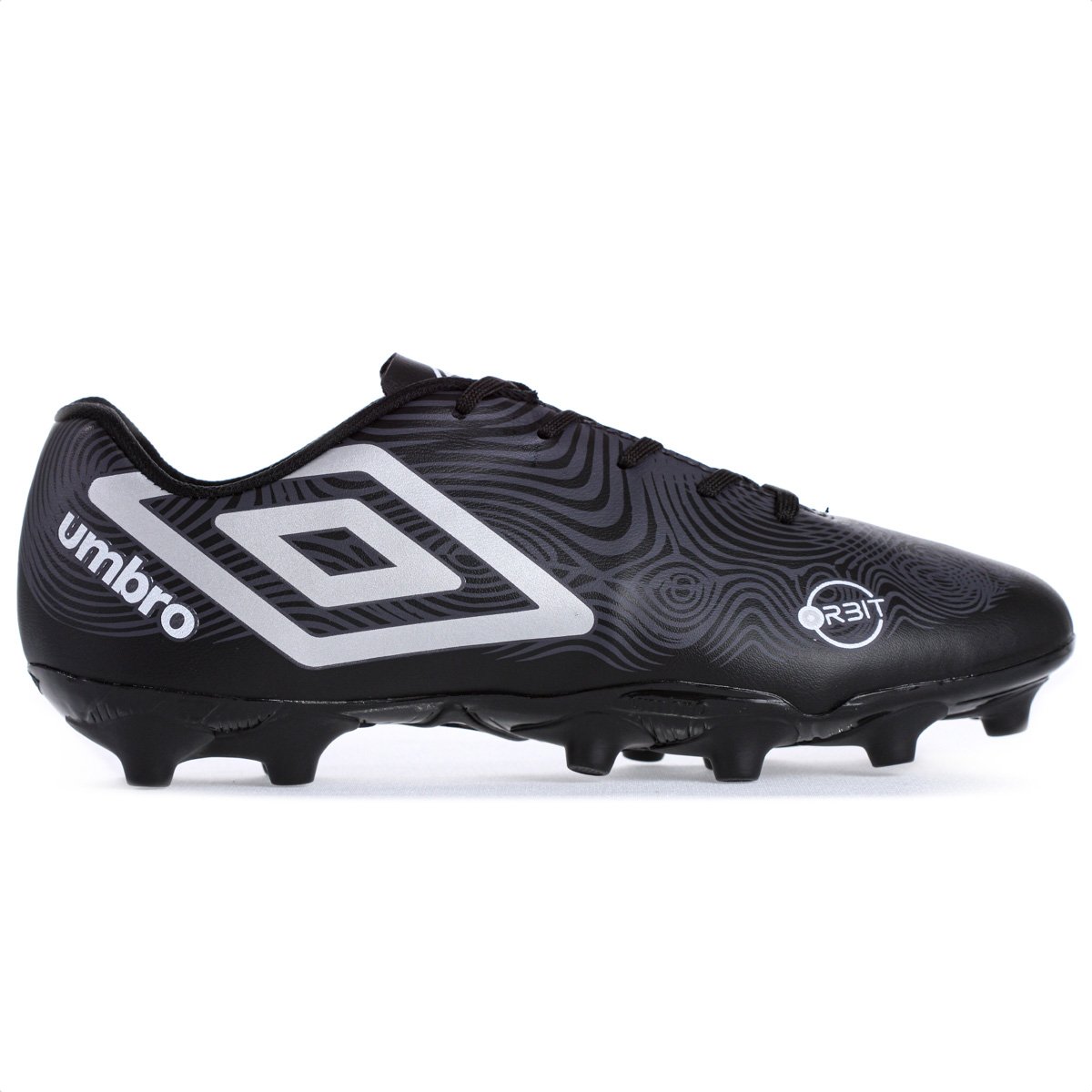 Chuteira Umbro Campo Orbit Preto Cinza e Branco - Masculino Preto 2