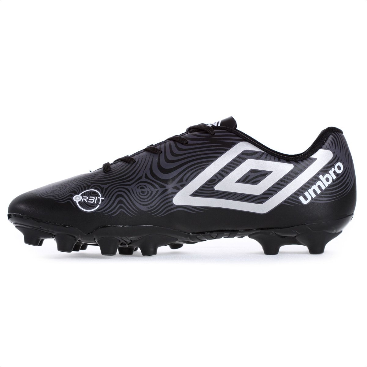 Chuteira Umbro Campo Orbit Preto Cinza e Branco - Masculino Preto 3