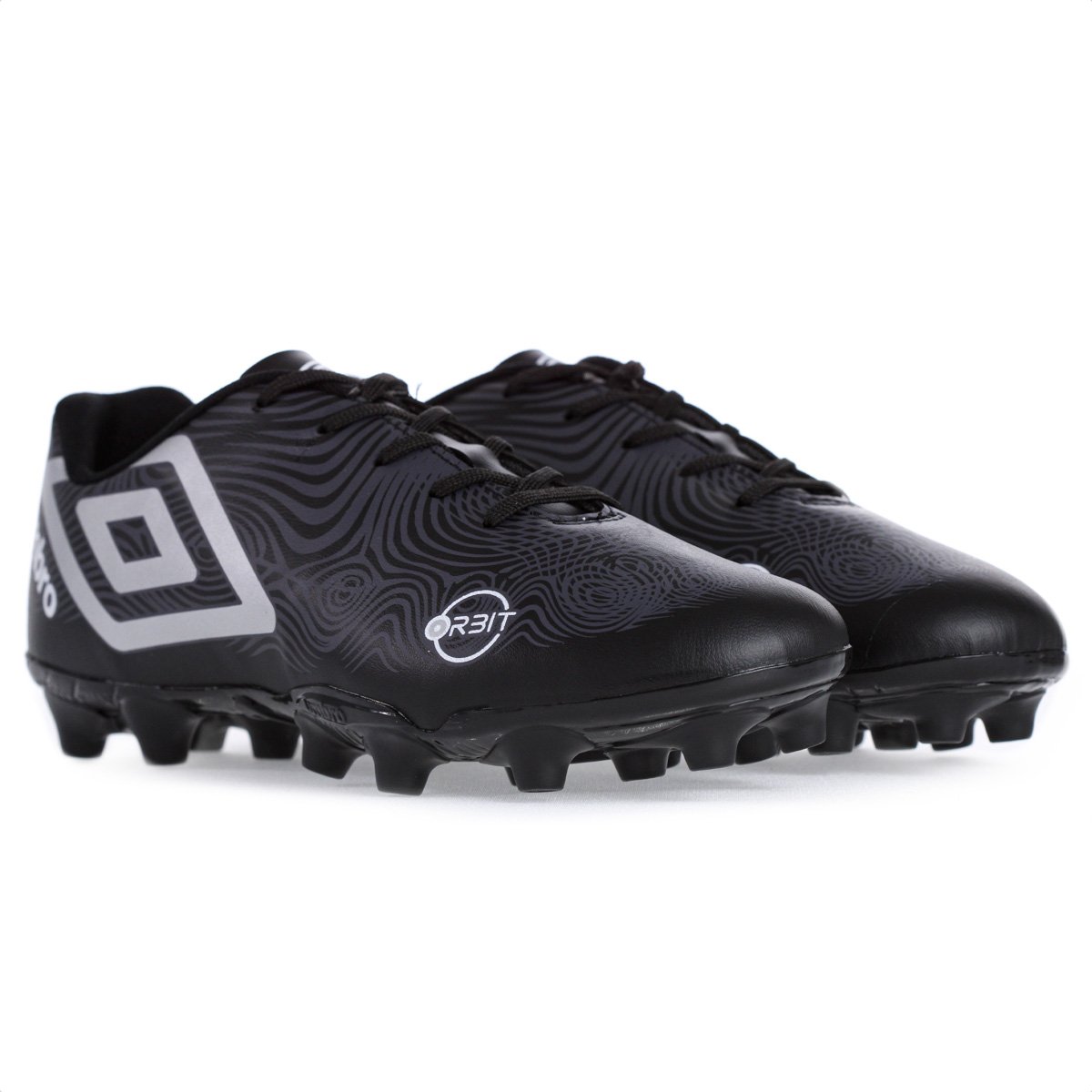 Chuteira Umbro Campo Orbit Preto Cinza e Branco - Masculino Preto 4
