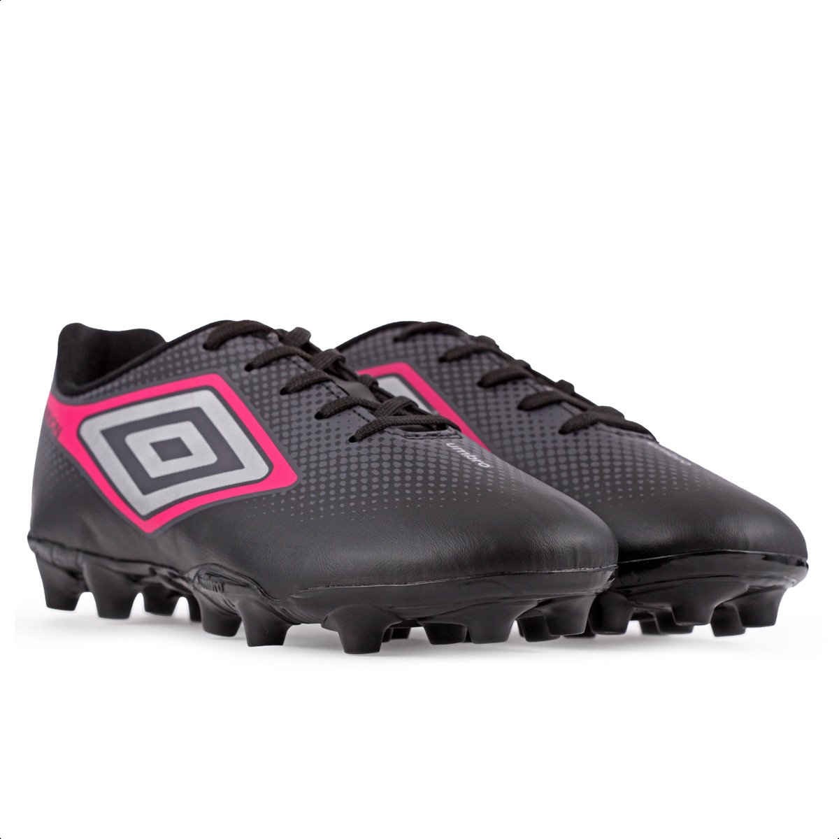 Chuteira Umbro Campo Cannon Preto Cinza e Rosa - Masculina Preto 3