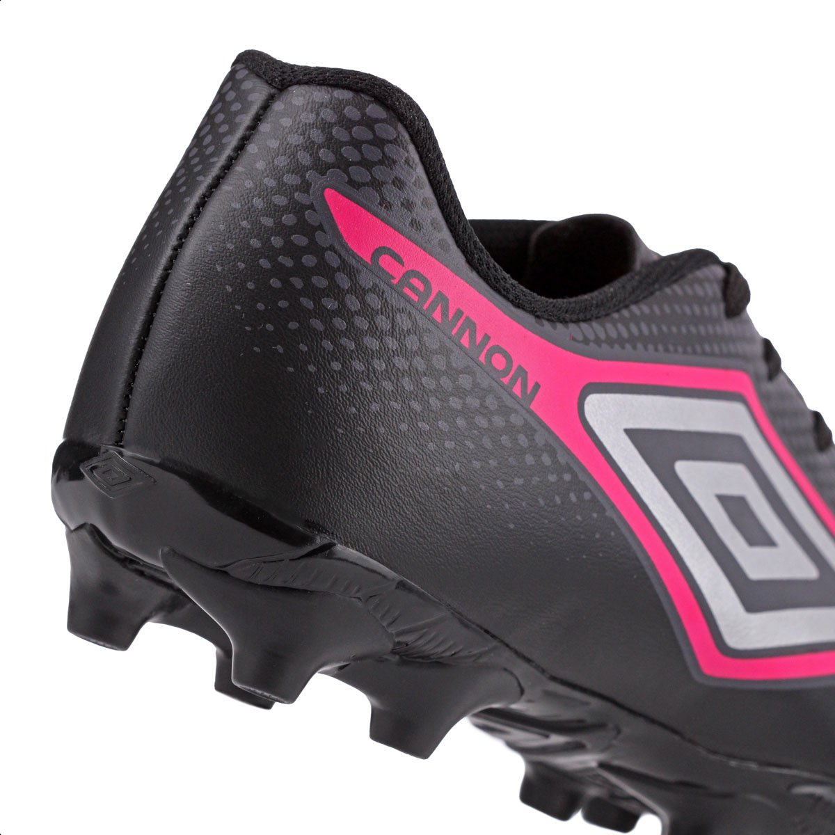Chuteira Umbro Campo Cannon Preto Cinza e Rosa - Masculina Preto 8