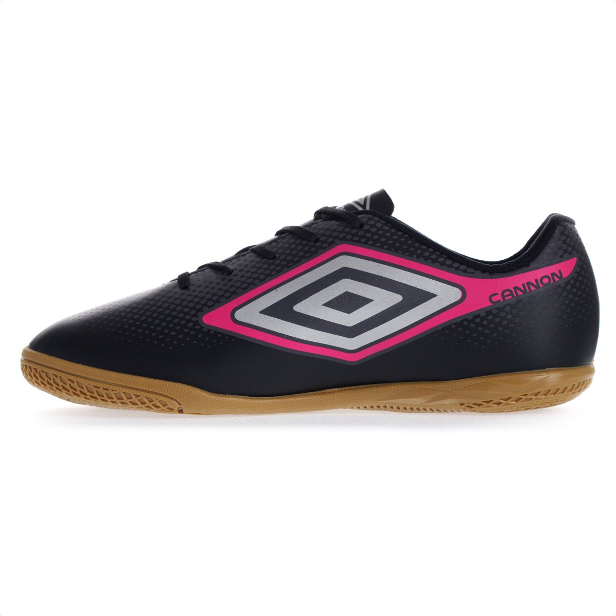 Chuteira Umbro Futsal Cannon Preto Cinza e Rosa - Masculina Preto 3