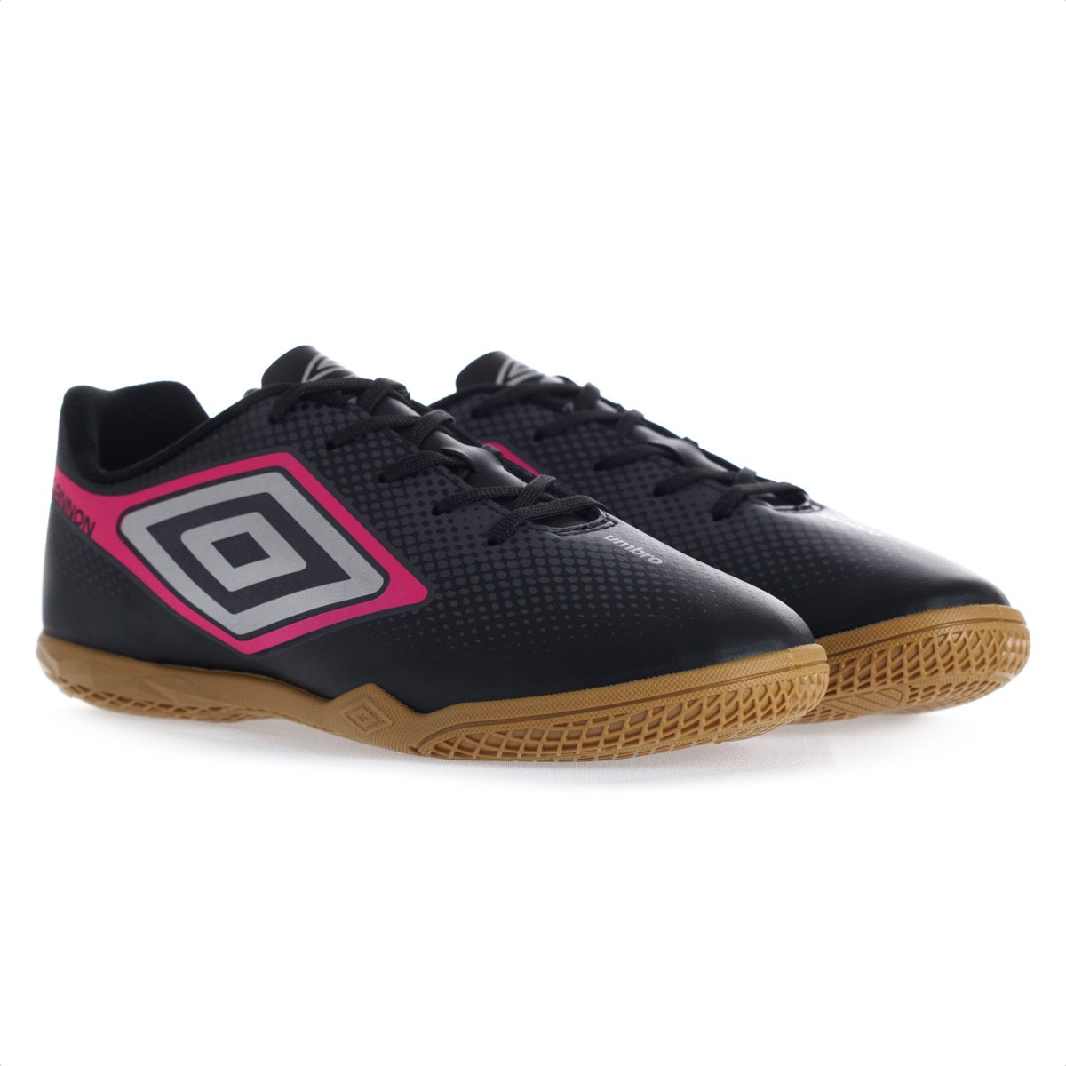 Chuteira Umbro Futsal Cannon Preto Cinza e Rosa - Masculina Preto 4