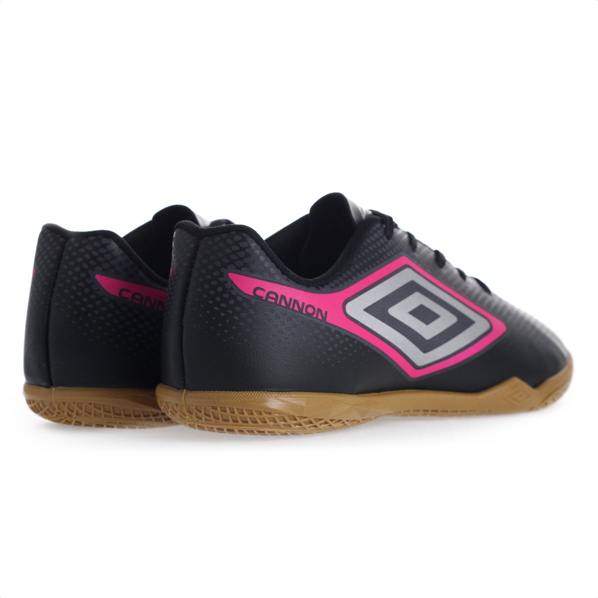 Chuteira Umbro Futsal Cannon Preto Cinza e Rosa - Masculina Preto 5