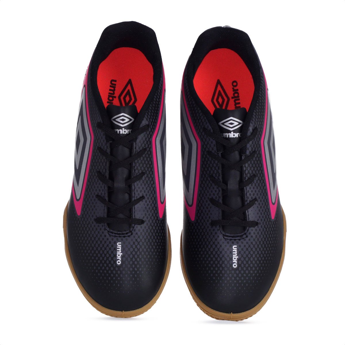 Chuteira Umbro Futsal Cannon Preto Cinza e Rosa - Masculina Preto 6