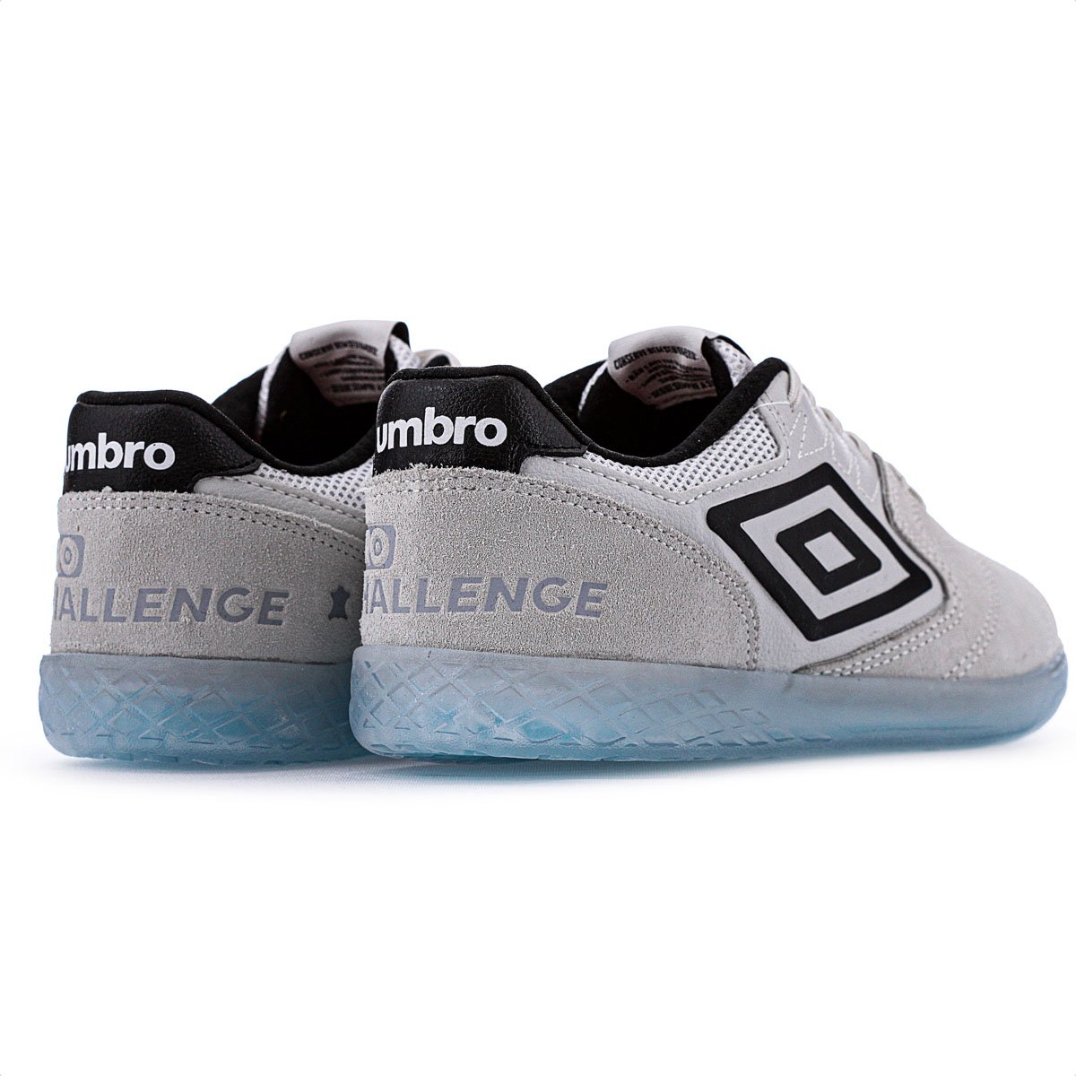 Chuteira Umbro Futsal Pro Challenge Branco Preto e Azul - Masculino Branco/Cinza/Azul 4