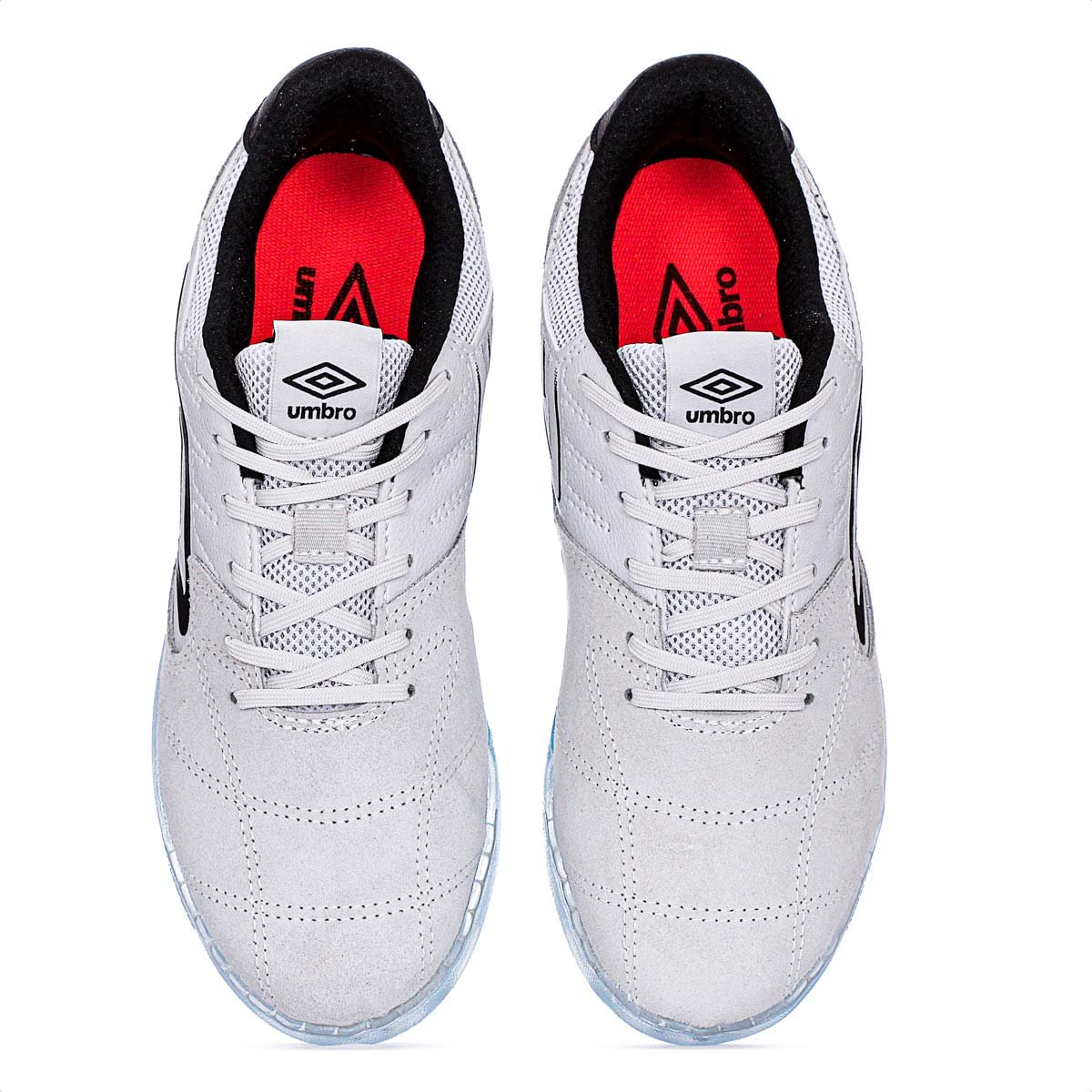 Chuteira Umbro Futsal Pro Challenge Branco Preto e Azul - Masculino Branco/Cinza/Azul 5