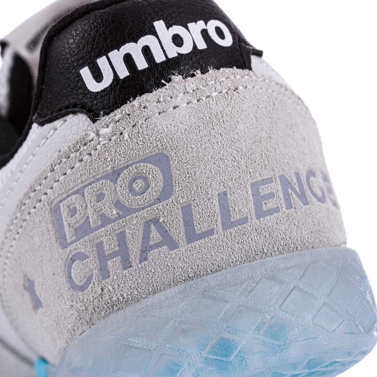 Chuteira Umbro Futsal Pro Challenge Branco Preto e Azul - Masculino Branco/Cinza/Azul 9