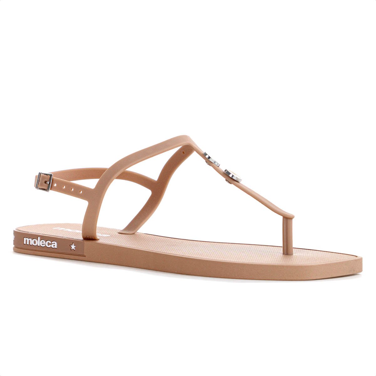 Sandalia Moleca Tira Pronta Pin Emoji Nude - Feminino