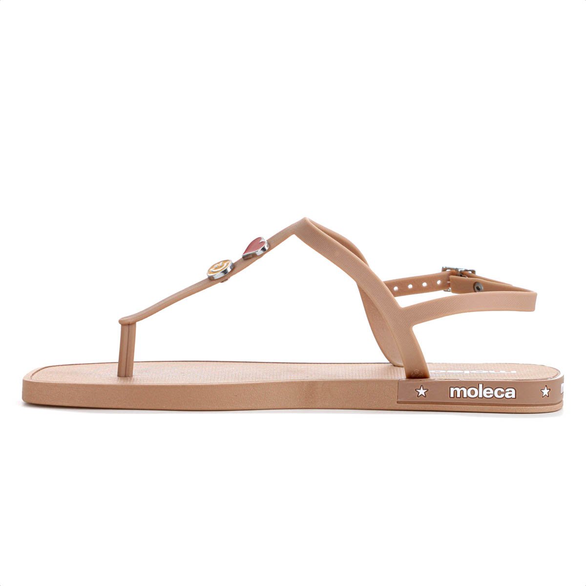 Sandalia Moleca Tira Pronta Pin Emoji Nude - Feminino Bege 3