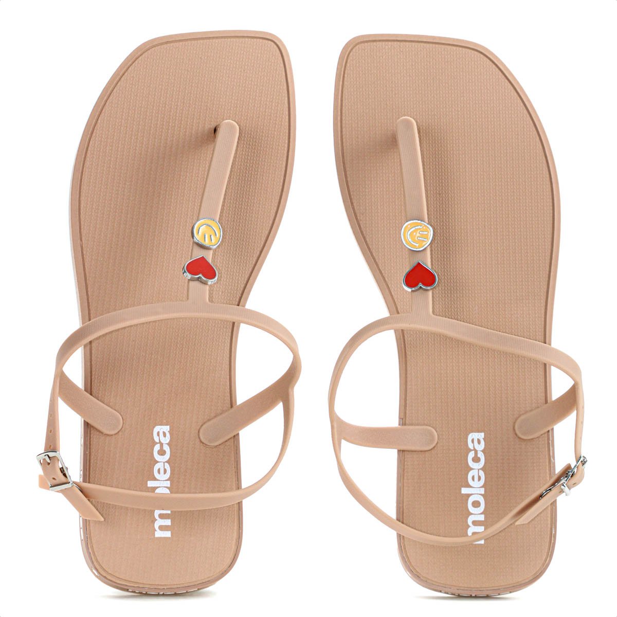 Sandalia Moleca Tira Pronta Pin Emoji Nude - Feminino Bege 5