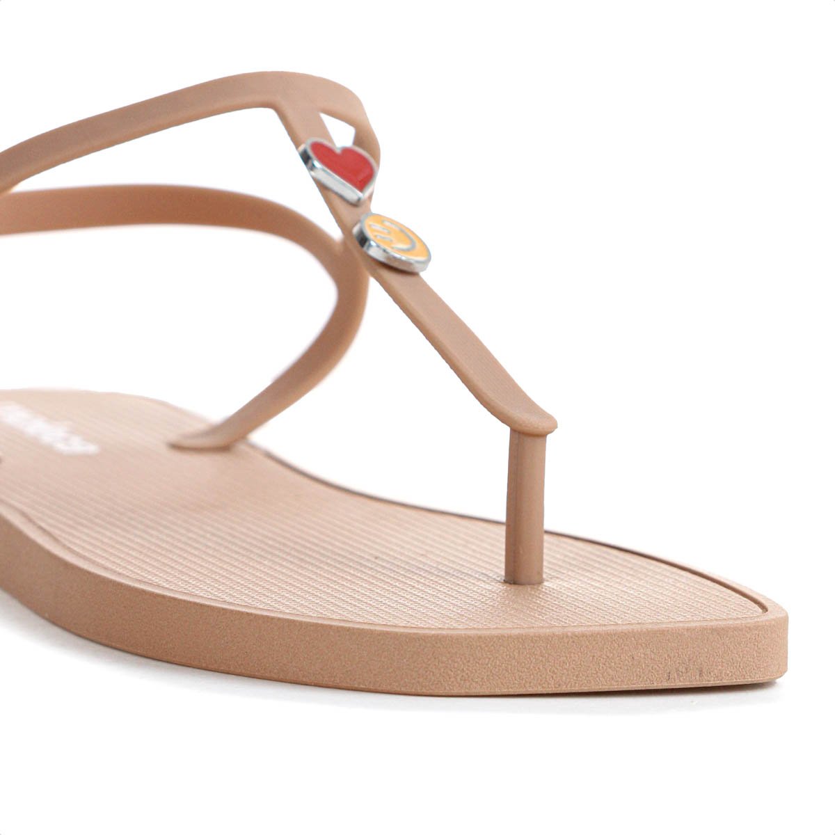 Sandalia Moleca Tira Pronta Pin Emoji Nude - Feminino Bege 9