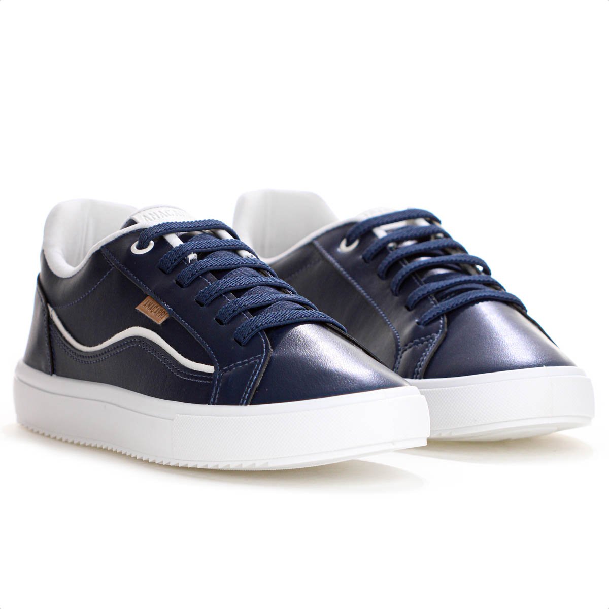 Tenis Anacapri Detalhe Onda Azul Marinho e Branco - Feminino Azul 3