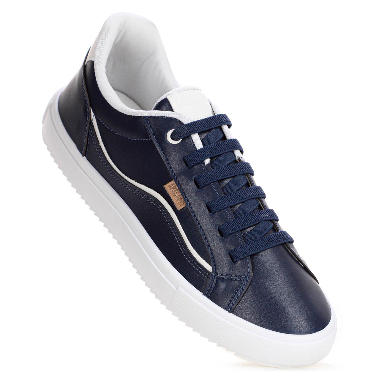 Tenis Anacapri Detalhe Onda Azul Marinho e Branco - Feminino Azul 5